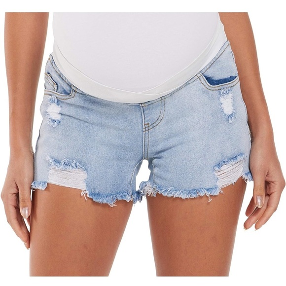 Pants - ✨2 for $35 ALL SHORTS!✨ Women's Maternity Ripped Jean Shorts size Medium​